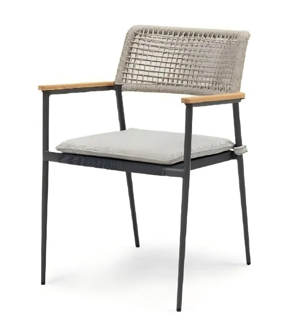Aluminum Textilene Dining Chair With Rope Backrest