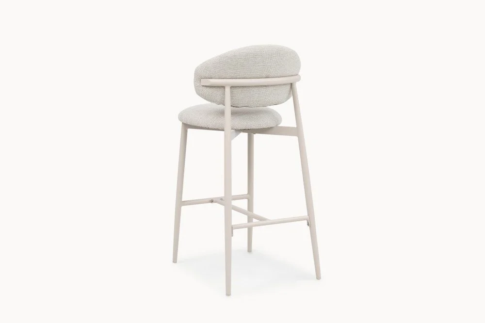Dining Armchair With Quilted Back And Aluminum Base — View 2