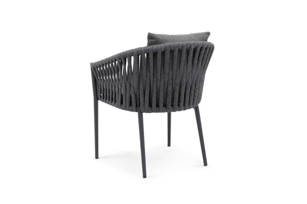 Rope Dining Chair With Aluminum Frame And 30mm Olefin Weave — View 2