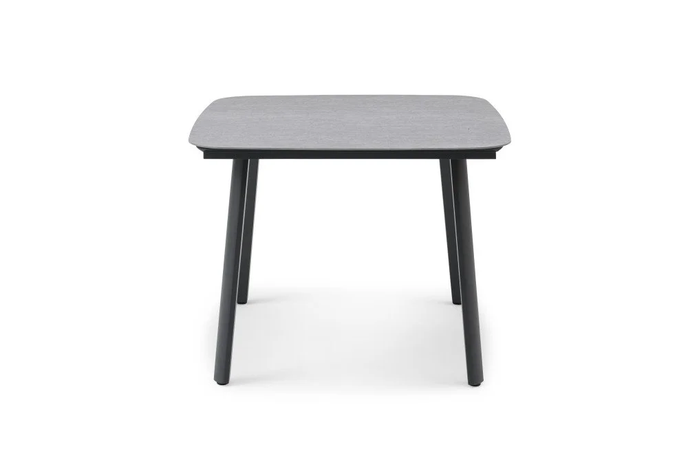 Modern Outdoor Dining Table With Aluminum And Stone Top